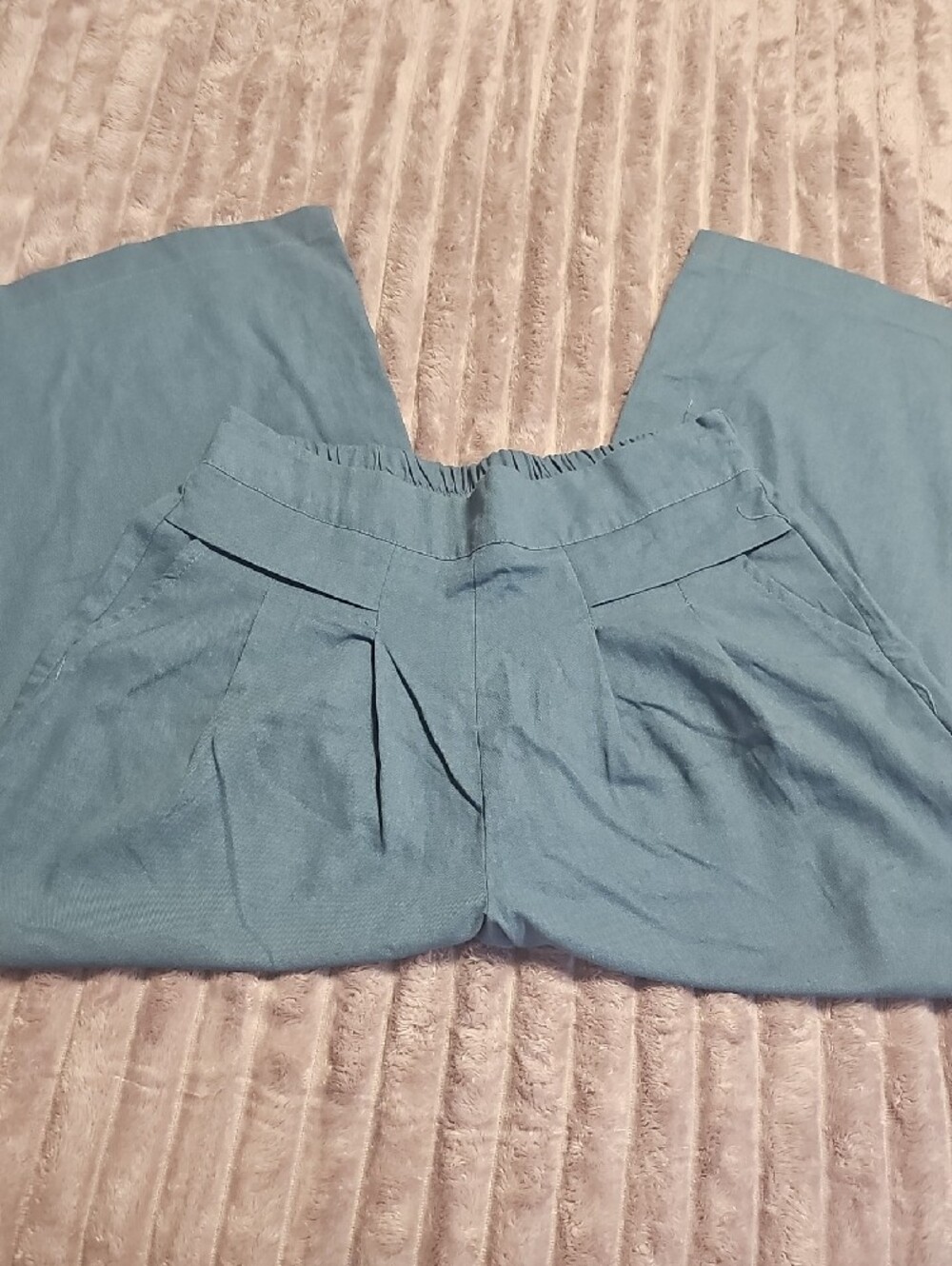 Wide Leg High-Rise Pants in Blue - Picture 6 of 6